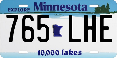 MN license plate 765LHE