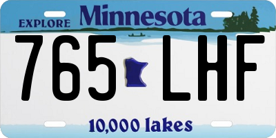 MN license plate 765LHF