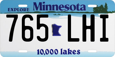 MN license plate 765LHI