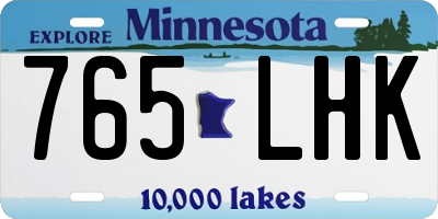 MN license plate 765LHK