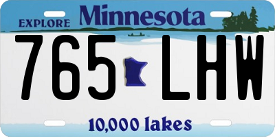 MN license plate 765LHW