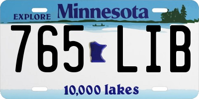 MN license plate 765LIB