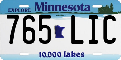 MN license plate 765LIC