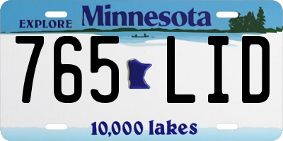 MN license plate 765LID