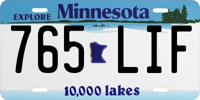 MN license plate 765LIF