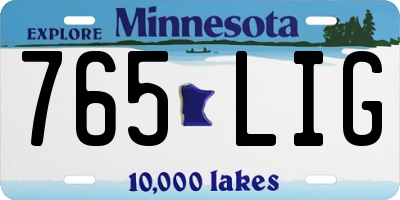 MN license plate 765LIG