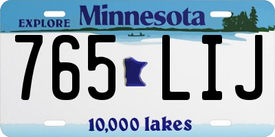 MN license plate 765LIJ
