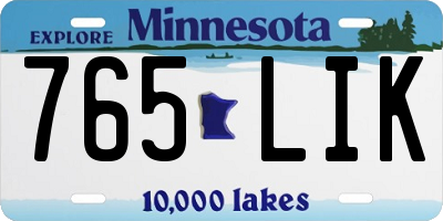 MN license plate 765LIK