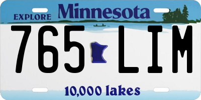 MN license plate 765LIM