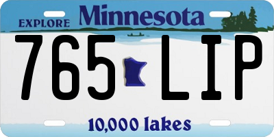 MN license plate 765LIP