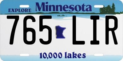 MN license plate 765LIR
