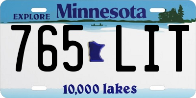 MN license plate 765LIT
