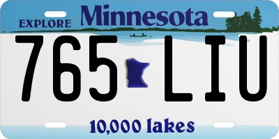 MN license plate 765LIU