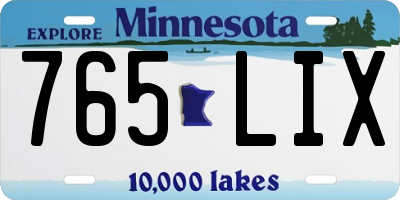 MN license plate 765LIX