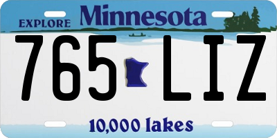 MN license plate 765LIZ