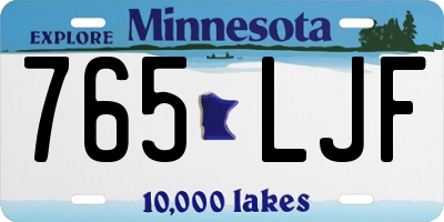 MN license plate 765LJF