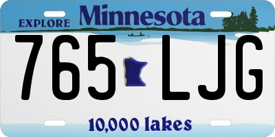 MN license plate 765LJG