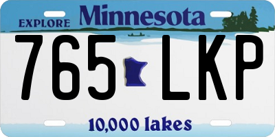 MN license plate 765LKP