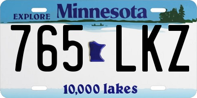 MN license plate 765LKZ