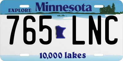 MN license plate 765LNC