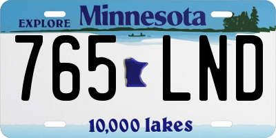 MN license plate 765LND