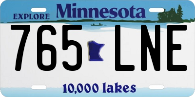 MN license plate 765LNE