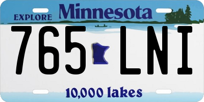 MN license plate 765LNI