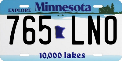 MN license plate 765LNO