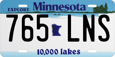 MN license plate 765LNS