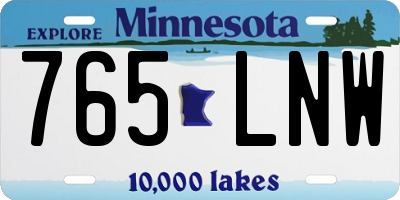 MN license plate 765LNW