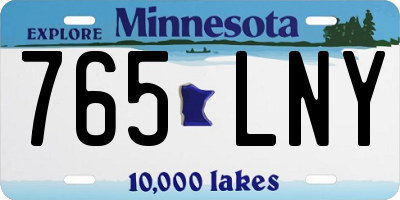 MN license plate 765LNY