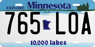 MN license plate 765LOA