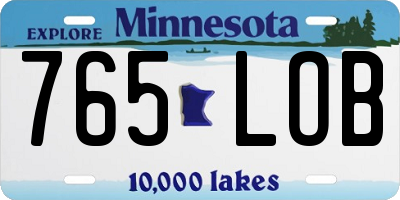 MN license plate 765LOB