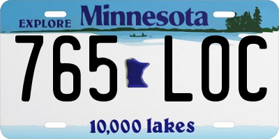 MN license plate 765LOC