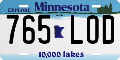 MN license plate 765LOD