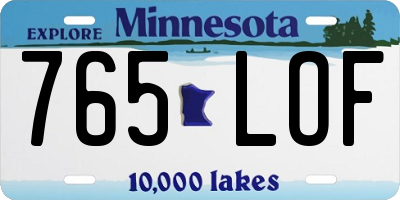 MN license plate 765LOF