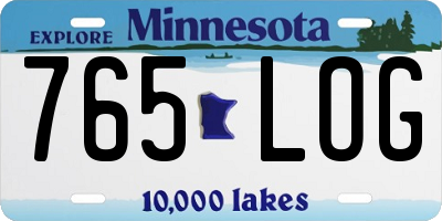 MN license plate 765LOG
