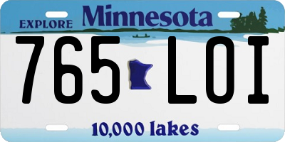 MN license plate 765LOI