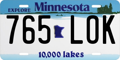MN license plate 765LOK