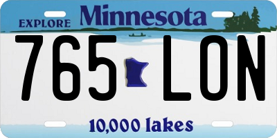 MN license plate 765LON