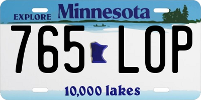 MN license plate 765LOP