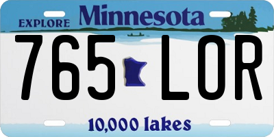 MN license plate 765LOR