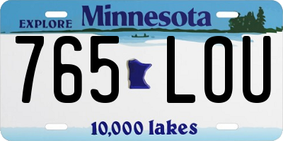 MN license plate 765LOU