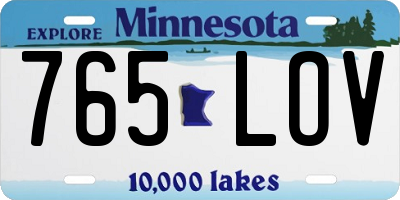 MN license plate 765LOV