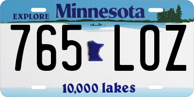 MN license plate 765LOZ