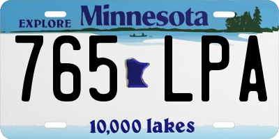 MN license plate 765LPA