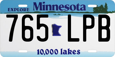 MN license plate 765LPB