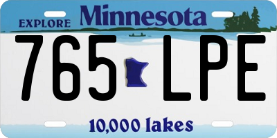 MN license plate 765LPE