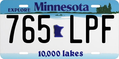 MN license plate 765LPF