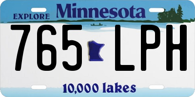 MN license plate 765LPH